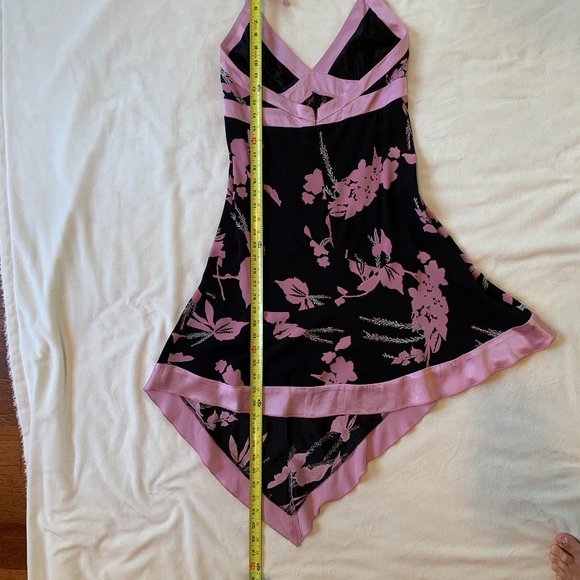 bebe Womens Asymmetrical Halter Neck Dress Black Size M - Picture 4 of 7